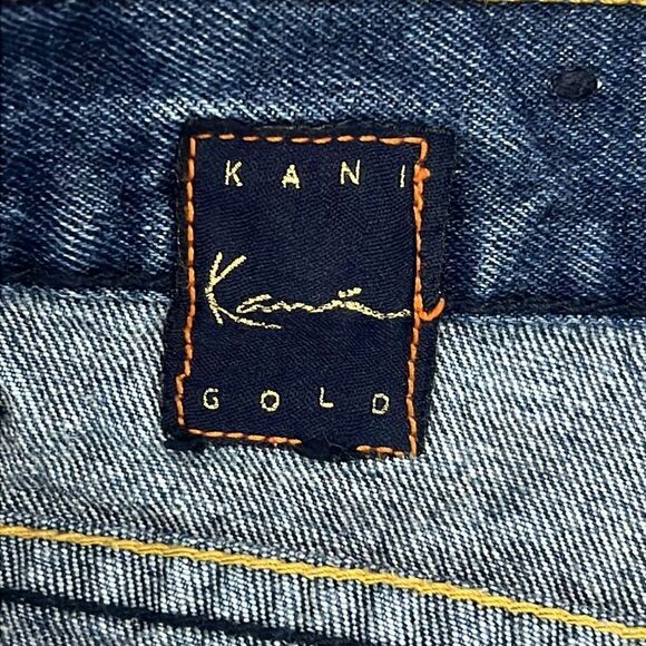 🔥🔥Vintage Karl Kani Baggy Fit Raw Denim Embroidered Jeans Shorts Jorts Men Sz - Picture 9 of 13